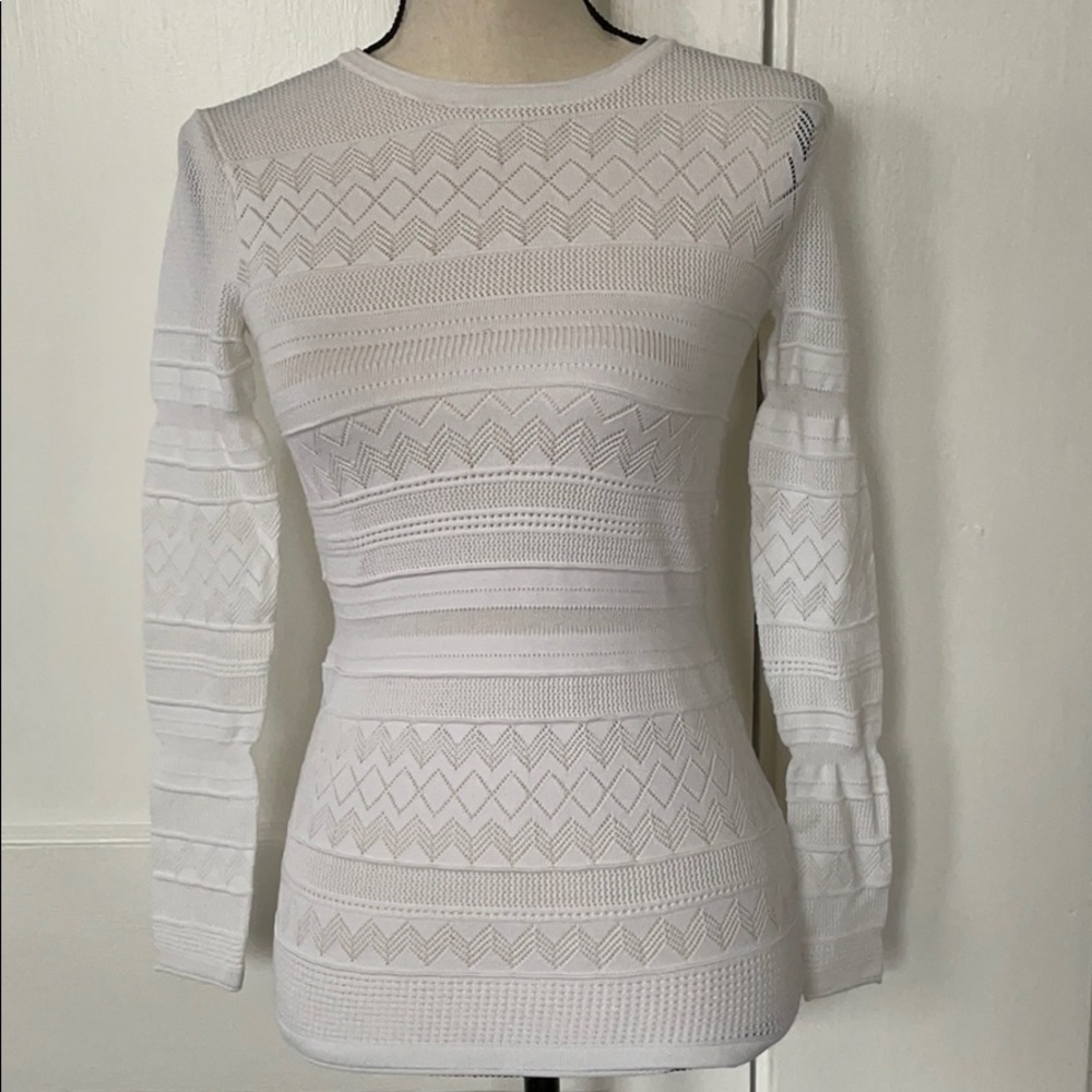 Banana Republic White Knitted Sweater Sz S
